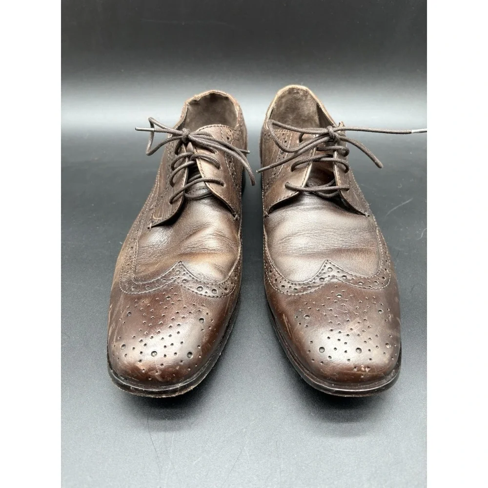 Bostonian Brown Leather Wingtip‎ Oxford Dress Shoes Mens 9W Vintage